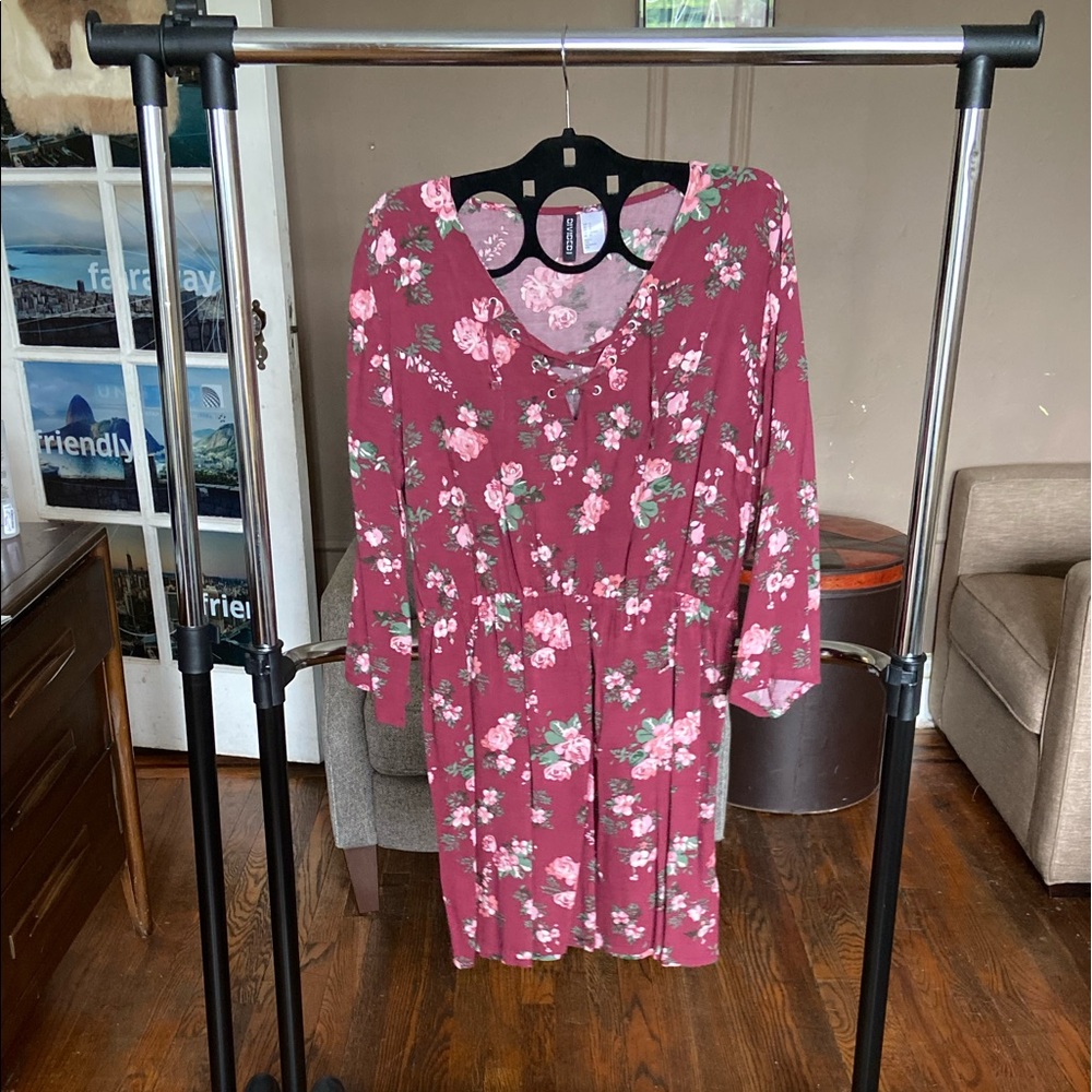 Maroon floral dress
